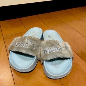 Baby blue puma slides!